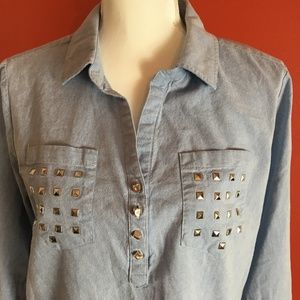 PECK & PECK ladies light blue 100% cotton shirt